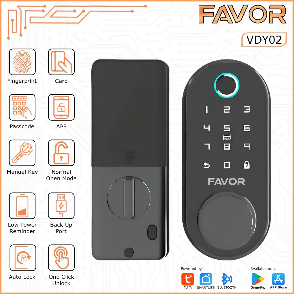 Smart Door Lock - Favor VDY02 - Deadbolt 01