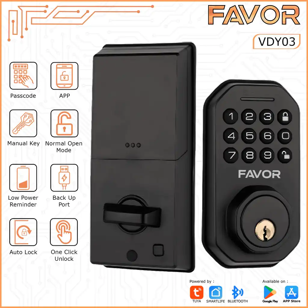 Smart Door Lock - Favor VDY03 - Deadbolt 01