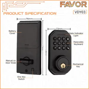 Smart Door Lock - Favor VDY03 - Deadbolt 03