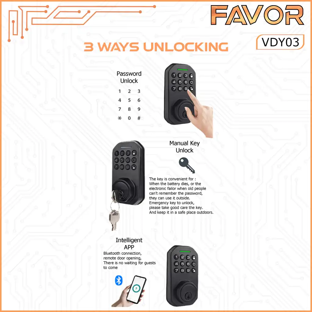 Smart Door Lock - Favor VDY03 - Deadbolt 04