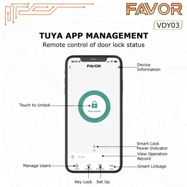 Smart Door Lock - Favor VDY03 - Deadbolt 06