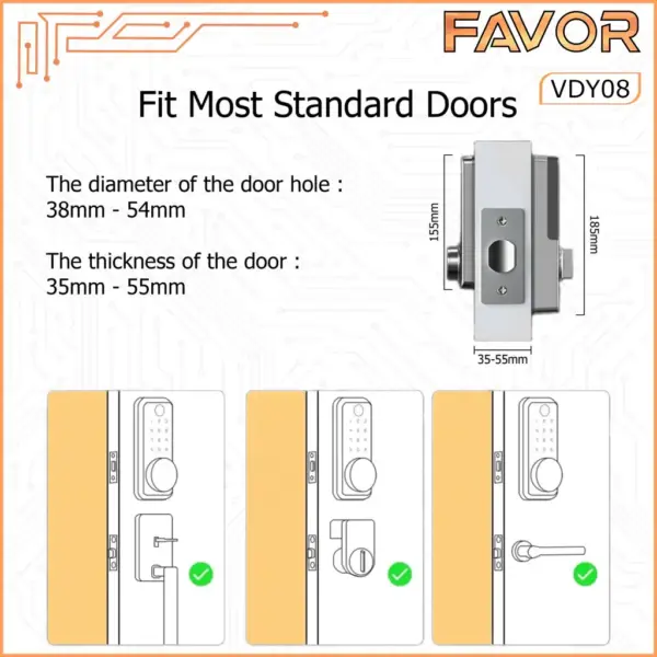 Smart Door Lock - Favor VDY08 - Deadbolt 05