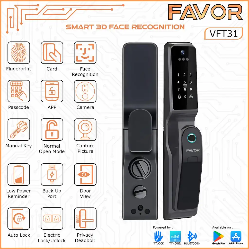 Smart Door Lock Favor VFT31 - 3D Face Recognition 01