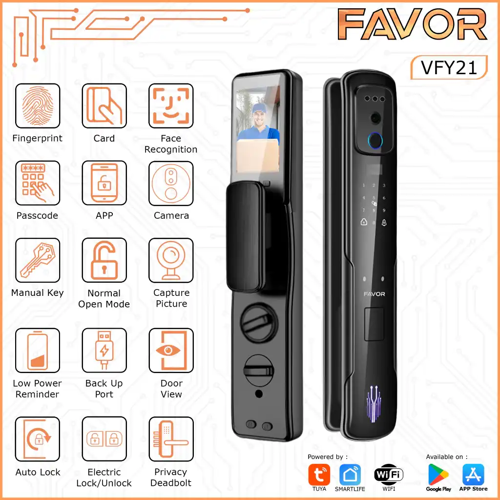 Smart Door Lock - Favor VFY21 - 3D Face Recognition 01