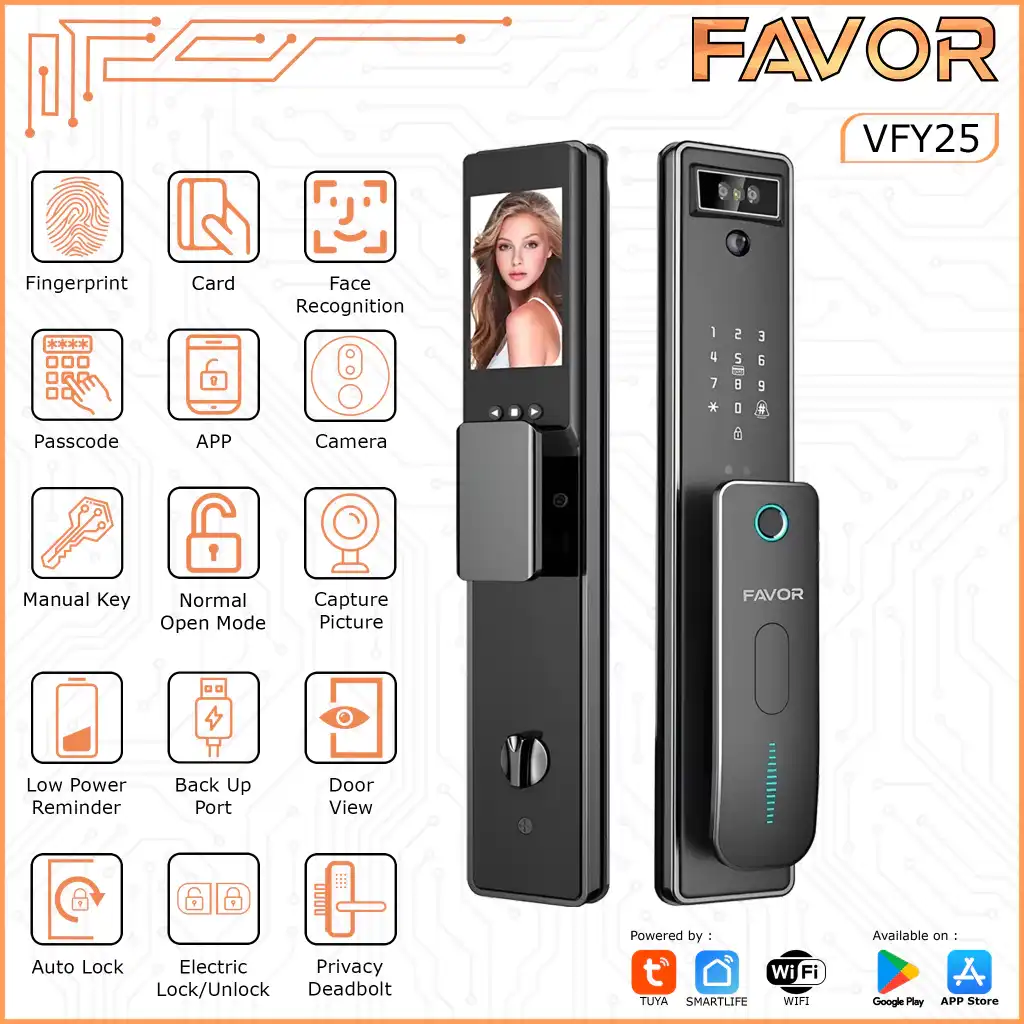 Smart Door Lock - Favor VFY25 - 3D Face Recognition 01
