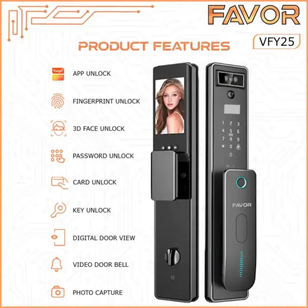 Smart Door Lock - Favor VFY25 - 3D Face Recognition 02