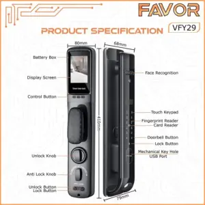 Smart Door Lock - Favor VFY29 - 3D Face Recognition 03