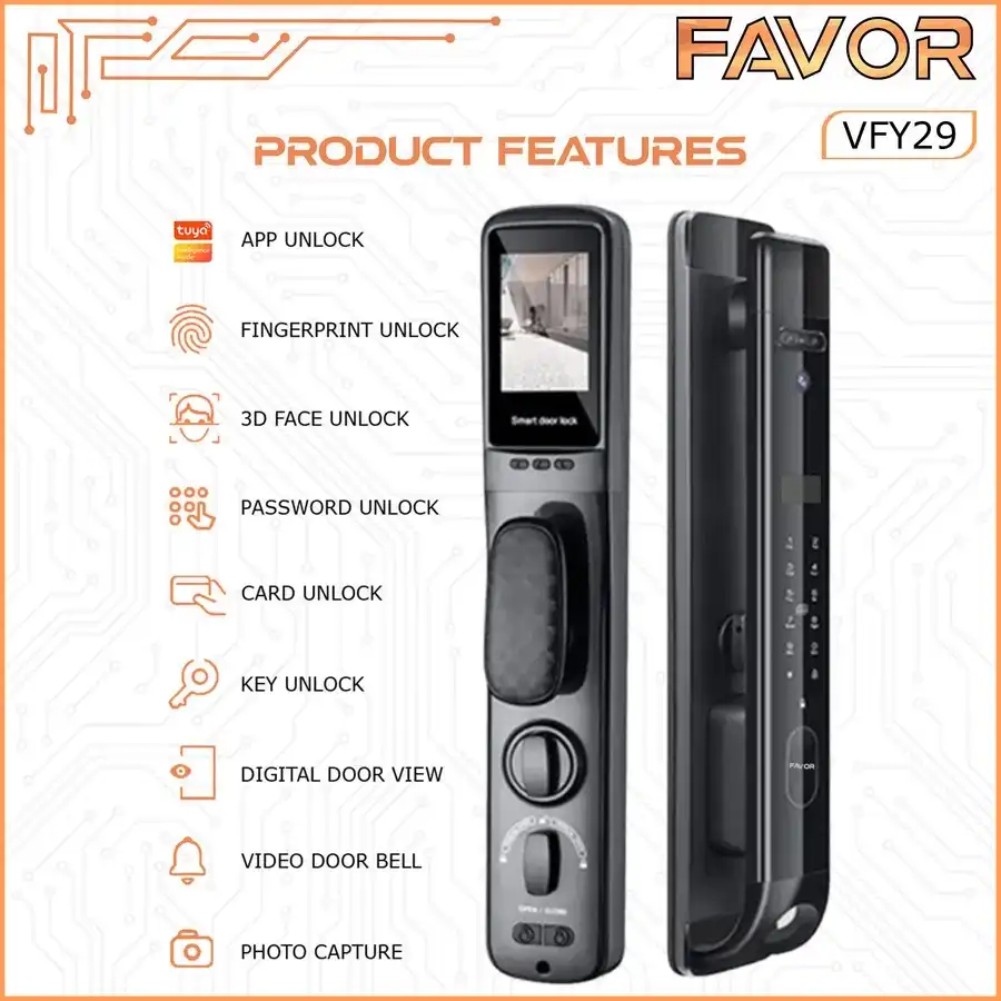 Smart Door Lock - Favor VFY29 - 3D Face Recognition 04