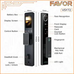 Smart Door Lock Favor VFY72 - 3D Face Recognition 03