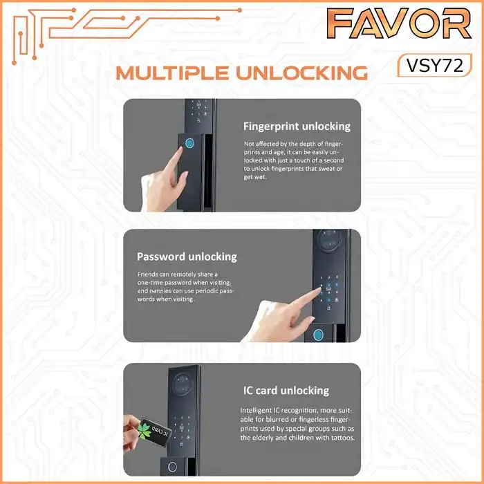 Smart Door Lock Favor VFY72 - 3D Face Recognition 06
