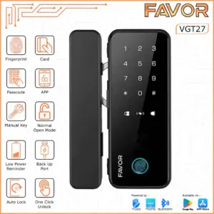 Smart Door Lock Favor VGT27 - Pintu Kaca 01