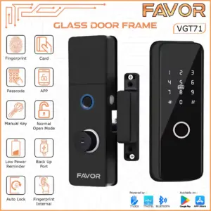 Smart Door Lock Favor VGT71 - Pintu Kaca 01