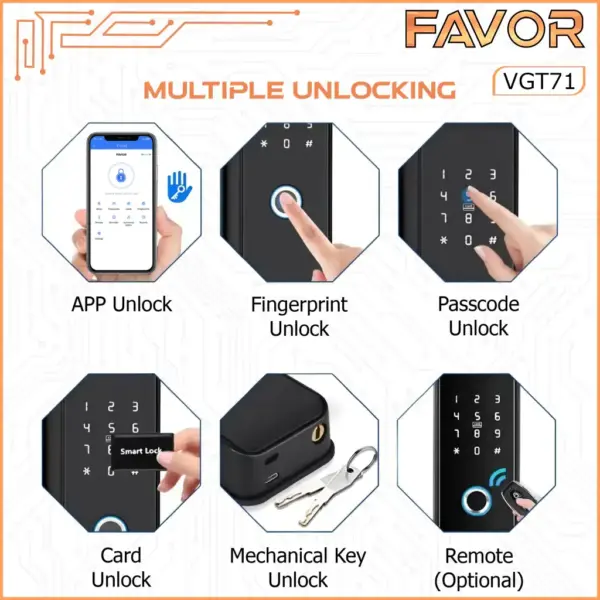 Smart Door Lock Favor VGT71 - Pintu Kaca 04