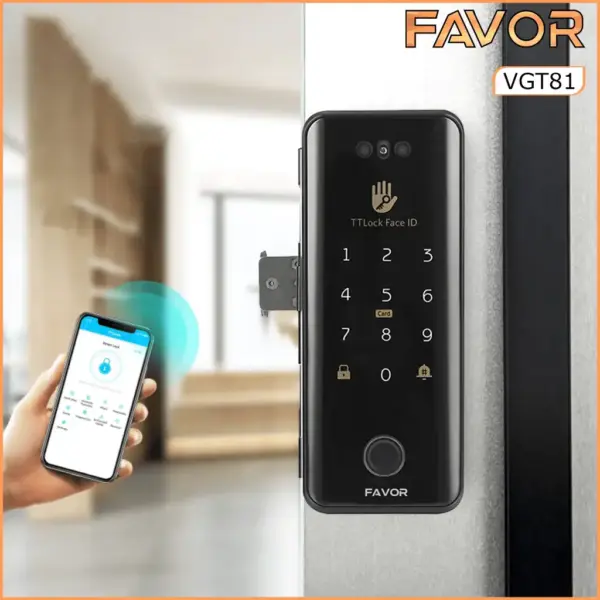 Smart Door Lock Favor VGT81 - Pintu Kaca 03