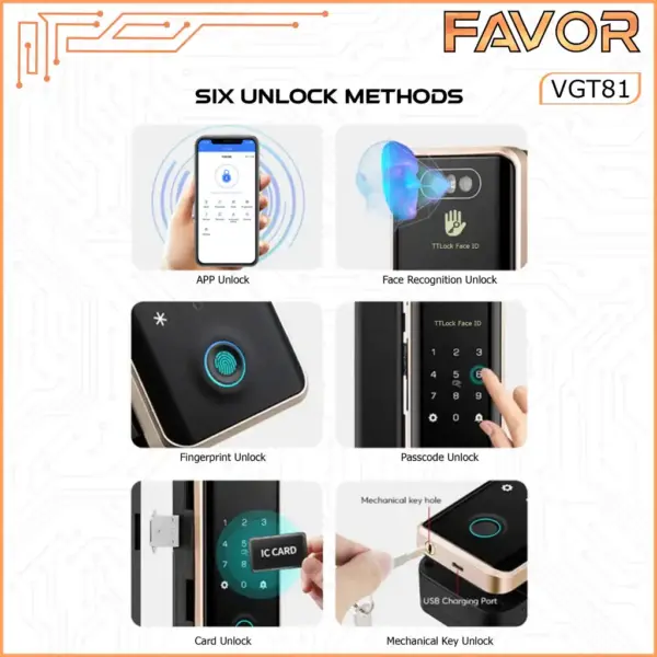 Smart Door Lock Favor VGT81 - Pintu Kaca 05