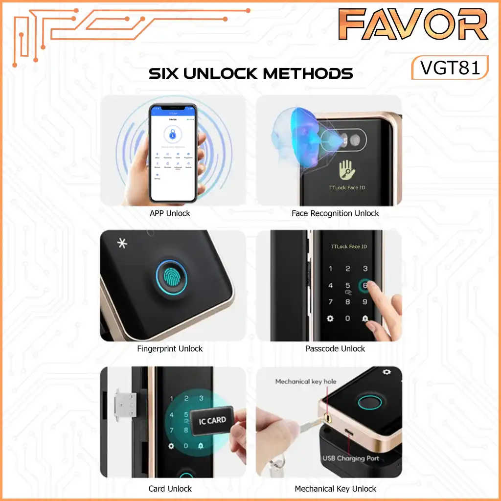 Smart Door Lock Favor VGT81 - Pintu Kaca 05