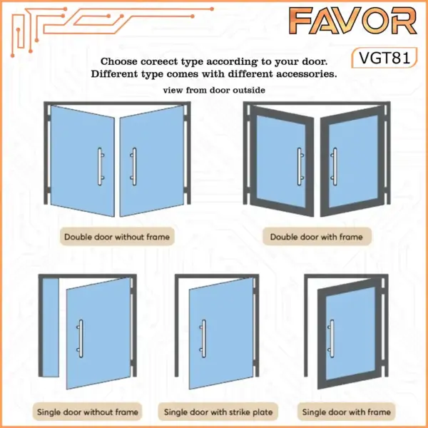 Smart Door Lock Favor VGT81 - Pintu Kaca 07