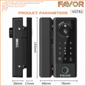 Smart Door Lock Favor VGT82 - Pintu Kaca 03