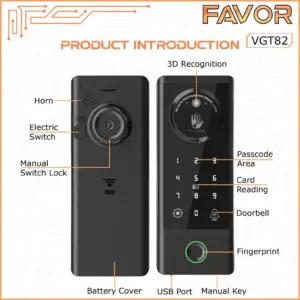 Smart Door Lock Favor VGT82 - Pintu Kaca 04