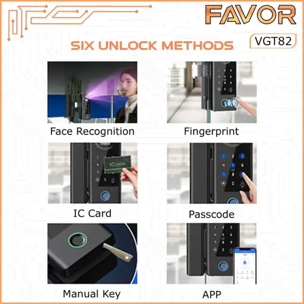 Smart Door Lock Favor VGT82 - Pintu Kaca 06