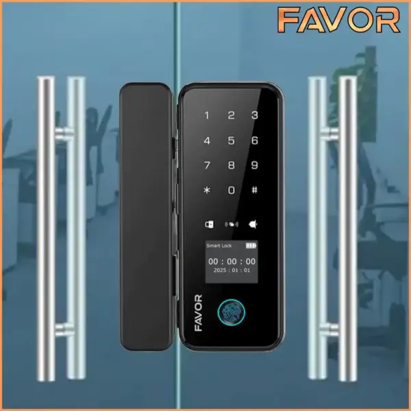 Smart Door Lock Favor VGY27 - Pintu Kaca - Double Frameless