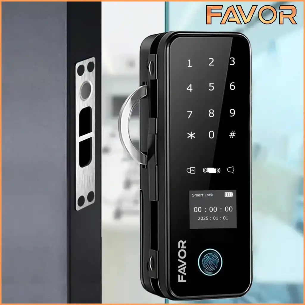 Smart Door Lock Favor VGY27 - Pintu Kaca - Frameless Single