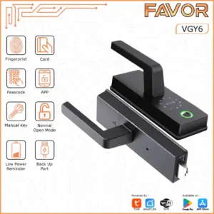 Smart Door Lock Favor VGY6 - Pintu Kaca Partisi 01