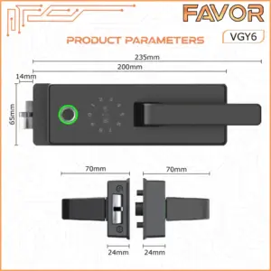 Smart Door Lock Favor VGY6 - Pintu Kaca Partisi 05