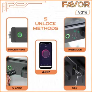 Smart Door Lock Favor VGY6 - Pintu Kaca Partisi 07