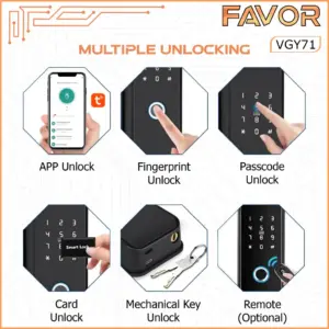 Smart Door Lock Favor VGY71 - Pintu Kaca 04