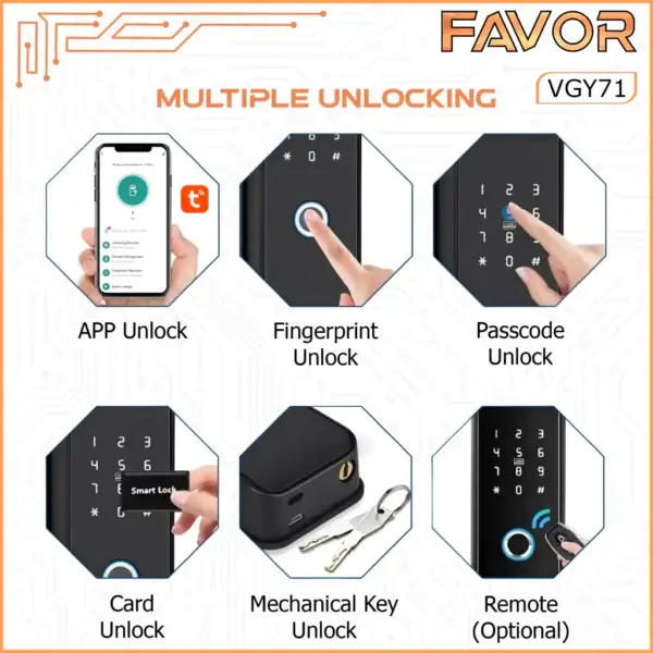 Smart Door Lock Favor VGY71 - Pintu Kaca 04