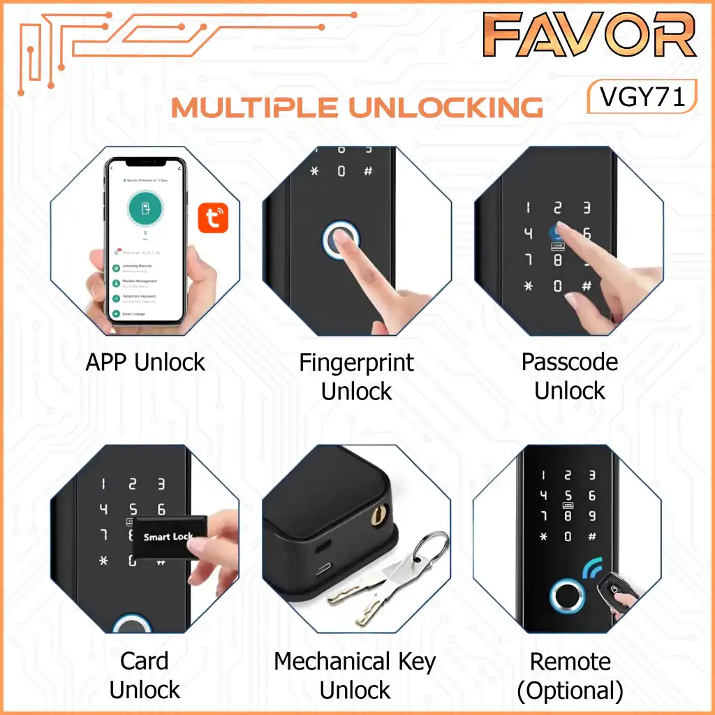 Smart Door Lock Favor VGY71 - Pintu Kaca 04