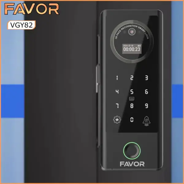 Smart Door Lock Favor VGY82 - Pintu Kaca - Double Frame