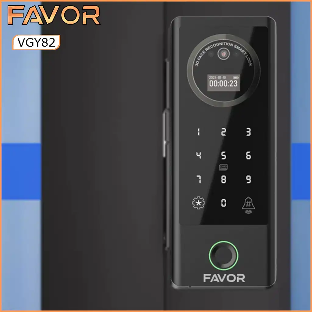 Smart Door Lock Favor VGY82 - Pintu Kaca - Double Frame