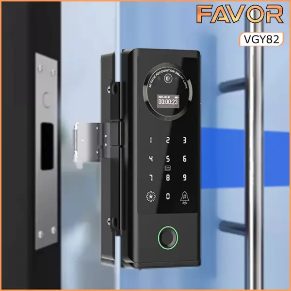 Smart Door Lock Favor VGY82 - Pintu Kaca - Single Frameless