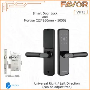 Smart Door Lock Favor VHT3 - Kunci Digital - 160mm 5050