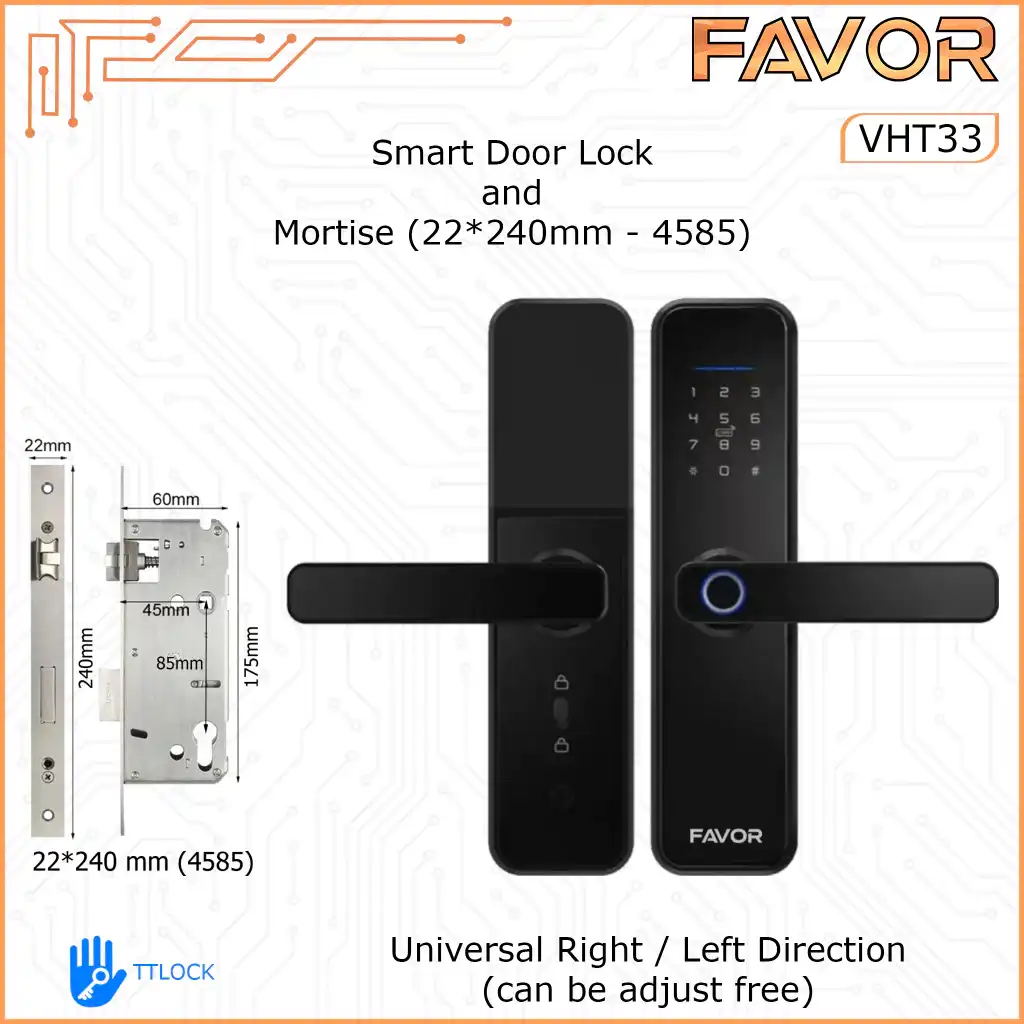 Smart Door Lock - Favor VHT33 - Kunci Pintu Digital - 240mm 4585