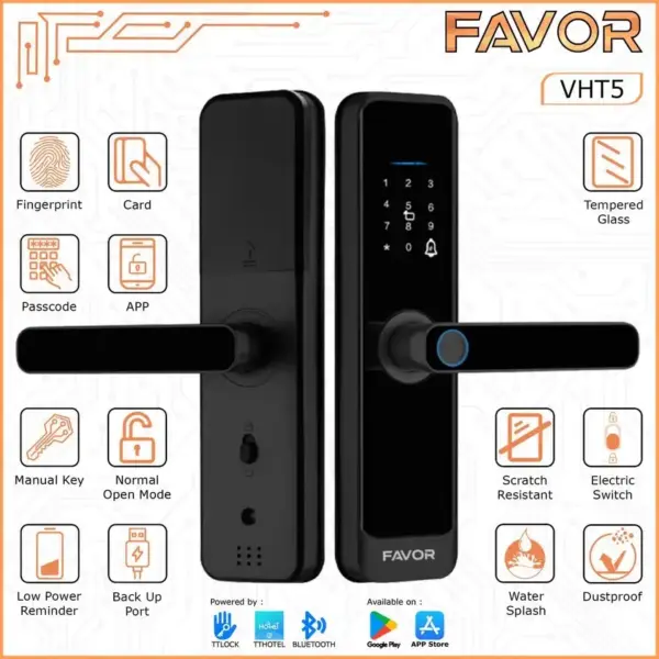 Smart Door Lock Favor VHT5 - Kunci Otomatis 01