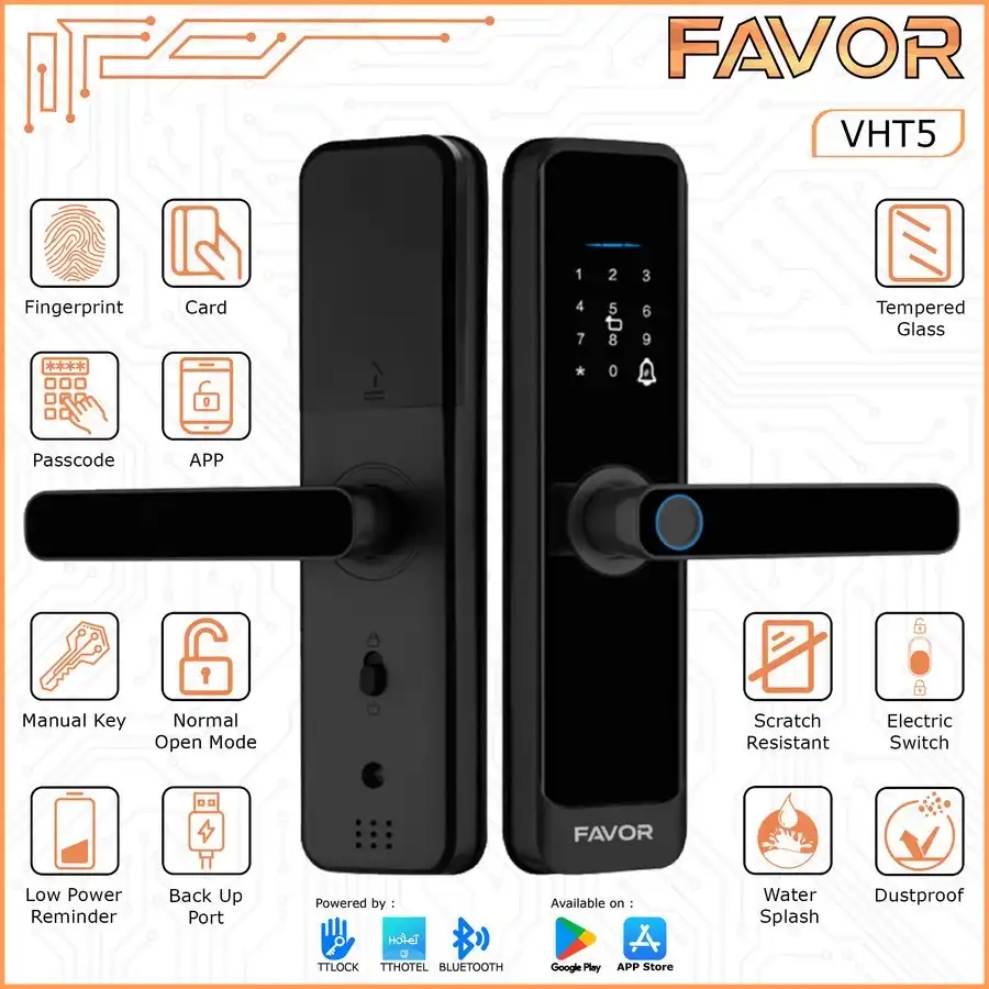 Smart Door Lock Favor VHT5 - Kunci Otomatis 01