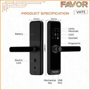Smart Door Lock Favor VHT5 - Kunci Otomatis 04