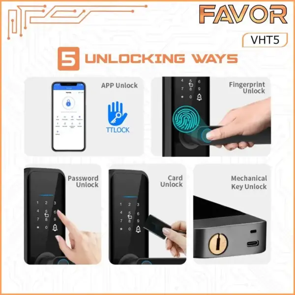 Smart Door Lock Favor VHT5 - Kunci Otomatis 05
