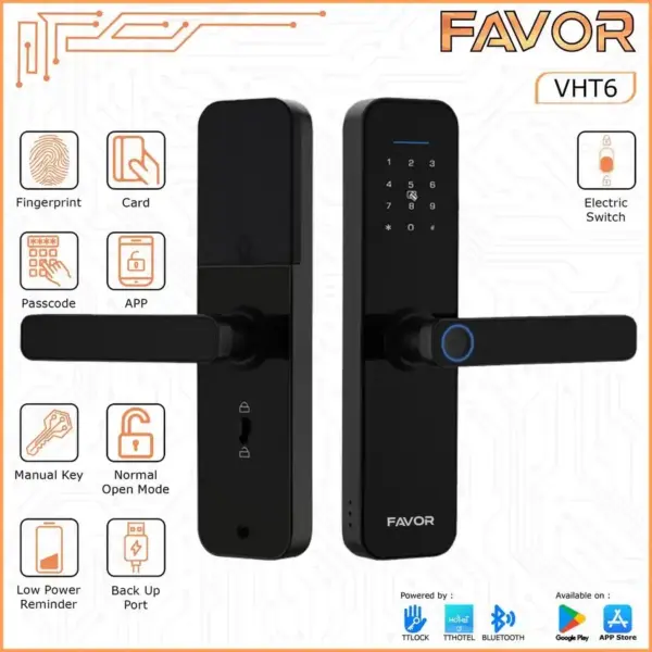 Smart Door Lock Favor VHT6 - Gagang Pintu Elektrik 01