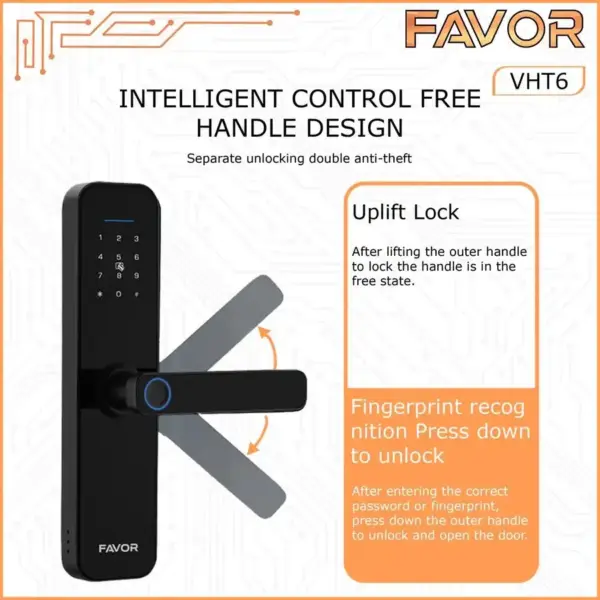 Smart Door Lock Favor VHT6 - Gagang Pintu Elektrik 03