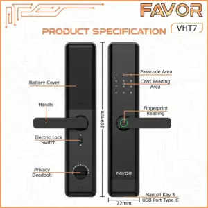 Smart Door Lock Favor VHT7 - Kunci Pintu Anti Maling 03