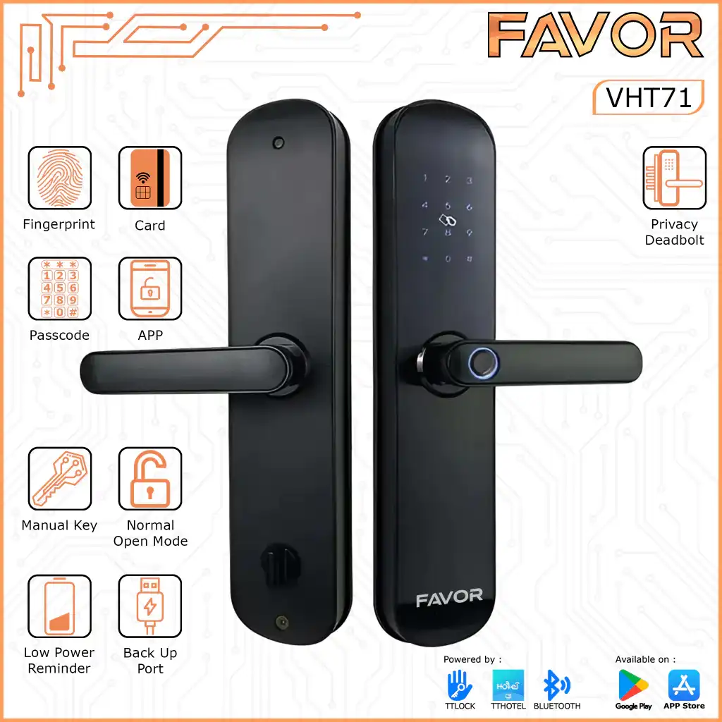 Smart Door Lock Favor VHT71 - Handle Pintu Fingerprint 01