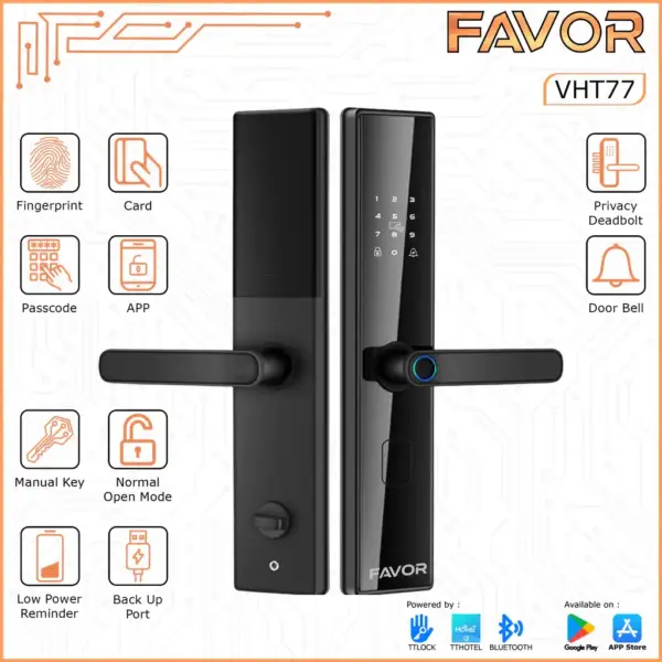 Smart Door Lock Favor VHT77 - Kunci Pintu Pintar 01