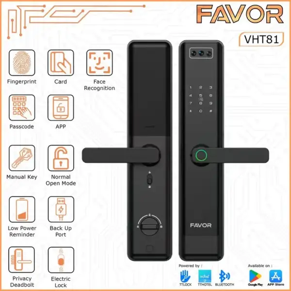 Smart Door Lock Favor VHT81 - Handle Pintu Fingerprint 01