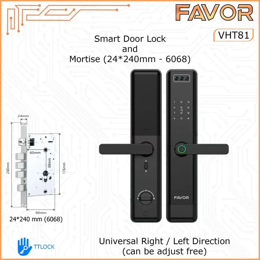 Smart Door Lock Favor VHT81 - Handle Pintu Fingerprint 07
