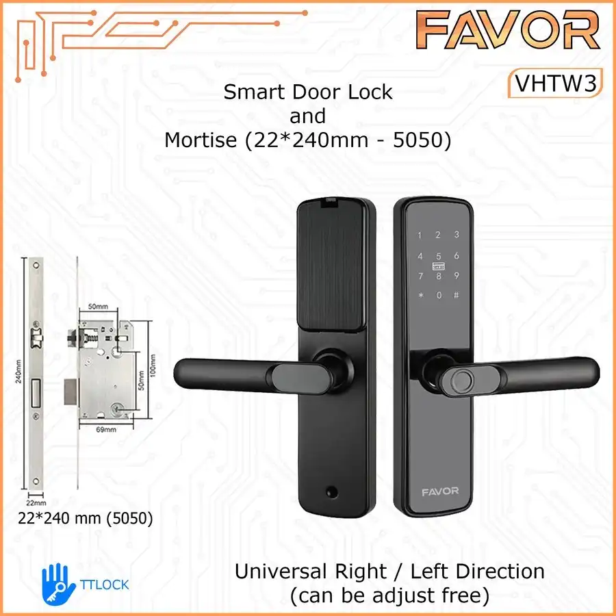 Smart Door Lock - Favor VHTW3 - Kunci Otomatis - Image 6
