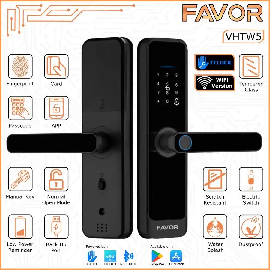 Smart Door Lock Favor VHTW5 - Kunci Pintu Digital 01